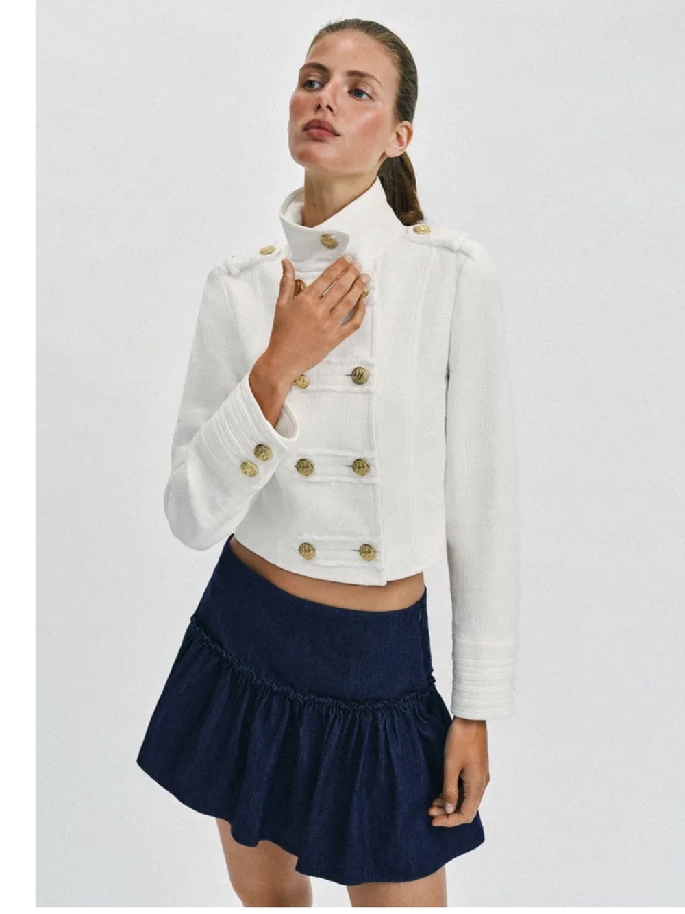 ZARA GOLD BUTTON DOUBLE-BREASTED JACKET
